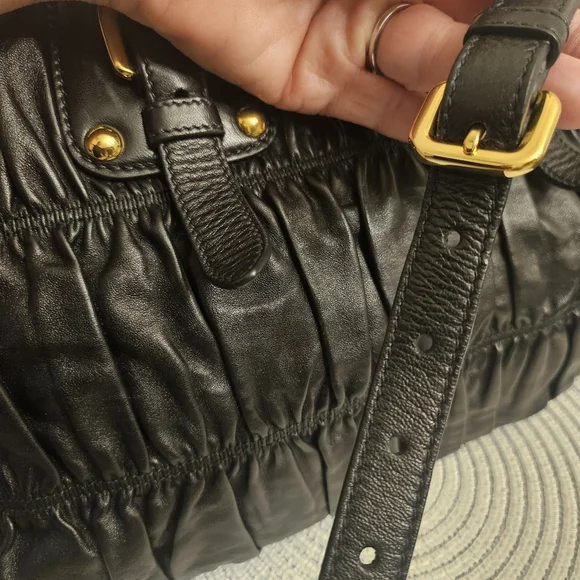 Prada Nappa Gaufre Ruched Leather Tote - Picture 14 of 14